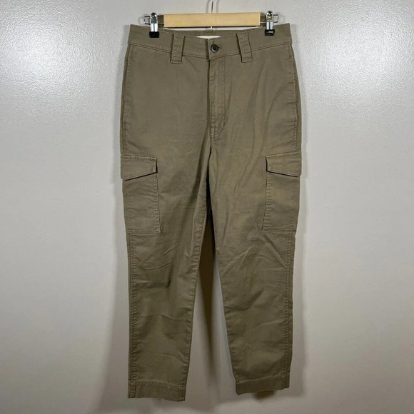 Madewell Classic Straight Cargo Pants Womens Size 28 Brown Chino Utility Minimal - Picture 1 of 12